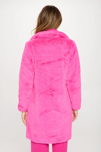 Trixie Pink Faux Fur Trench Coat