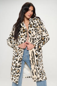 Lexi Leopard Faux Fur Trench Coat