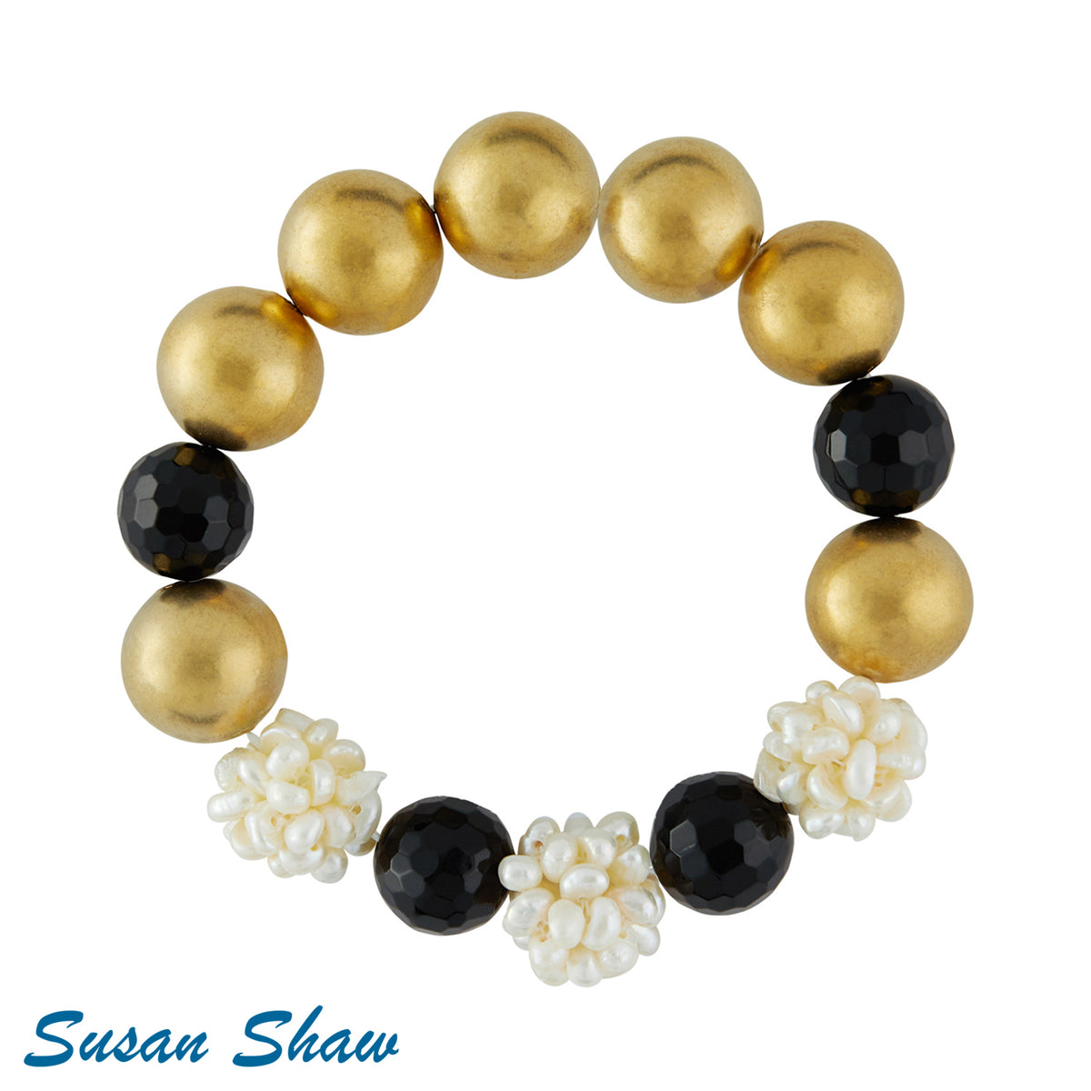 Ebony Seed Pearls Bracelet