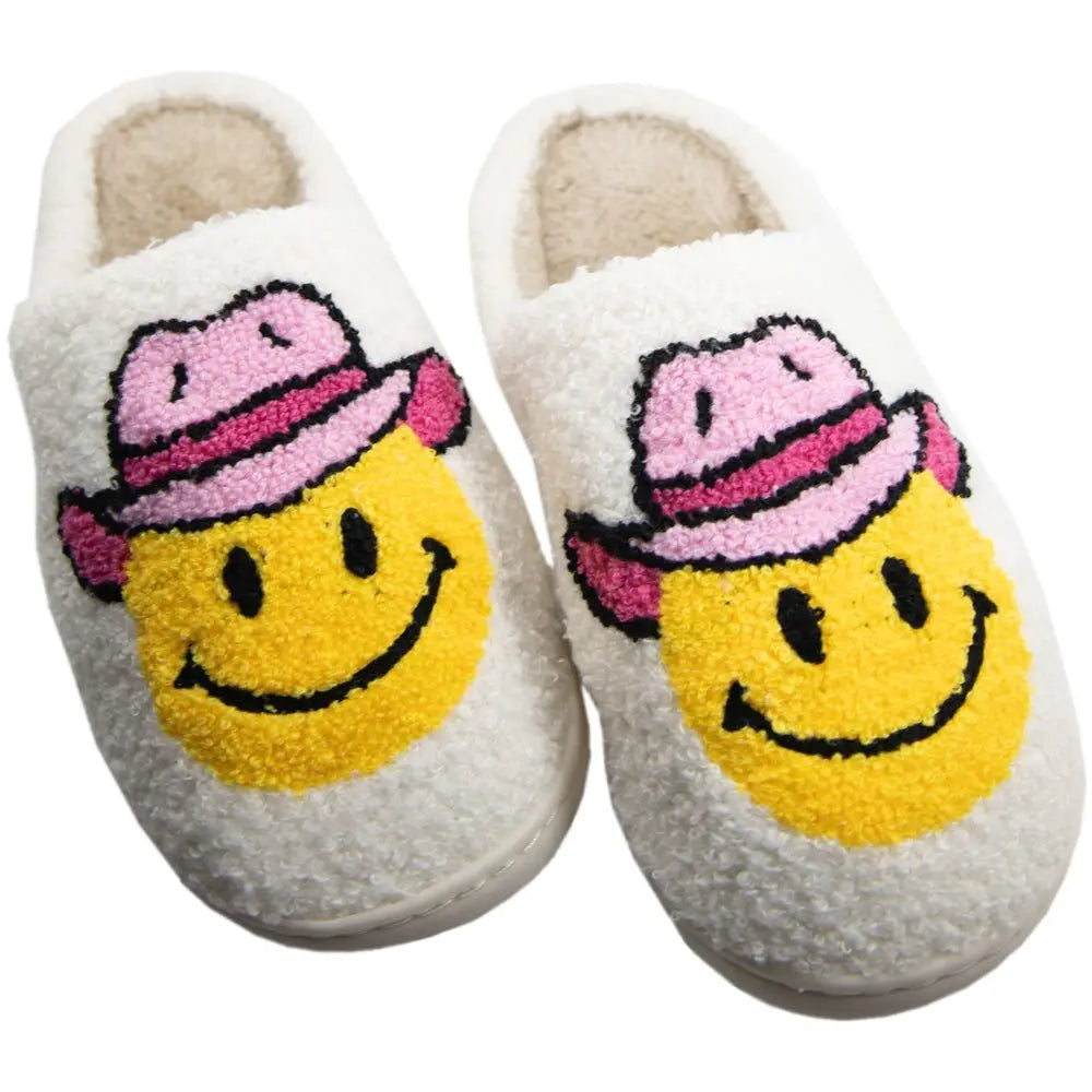 Pink Fuzzy Cowgirl Slippers