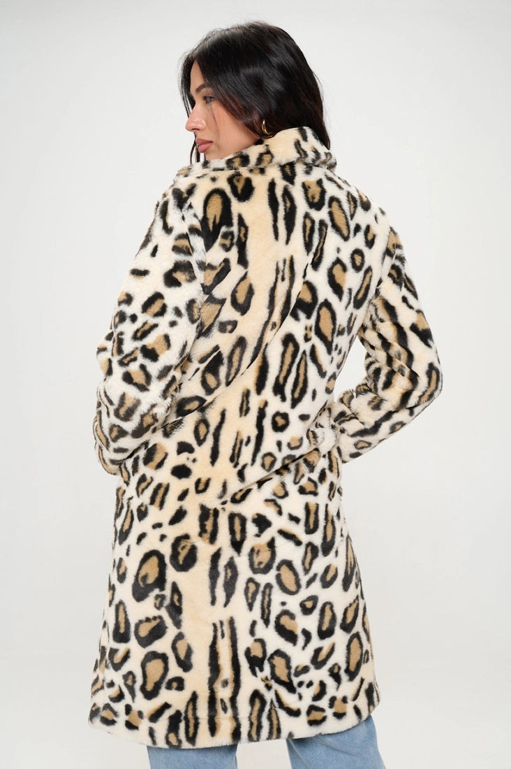 Lexi Leopard Faux Fur Trench Coat