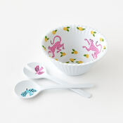 Pink Leopard Salad Bowl 3 Piece Set
